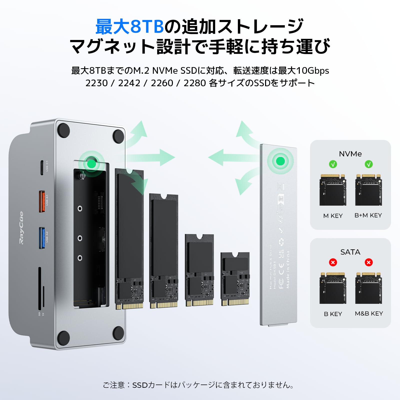 新品！Mac Mini M4対応　ハブ　ケース付き　高速拡張　高精細スクリーン Amazon.co.jp: Mac Mini M4 対応ハブ M.2 NVMe SSD ケース付き