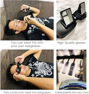 ds. distinctive style Lazy Reader Glasses Prism Glasses Lying Down Bed Horizontal Watching TV Reading Spectacles horizontal Lazy Glasses