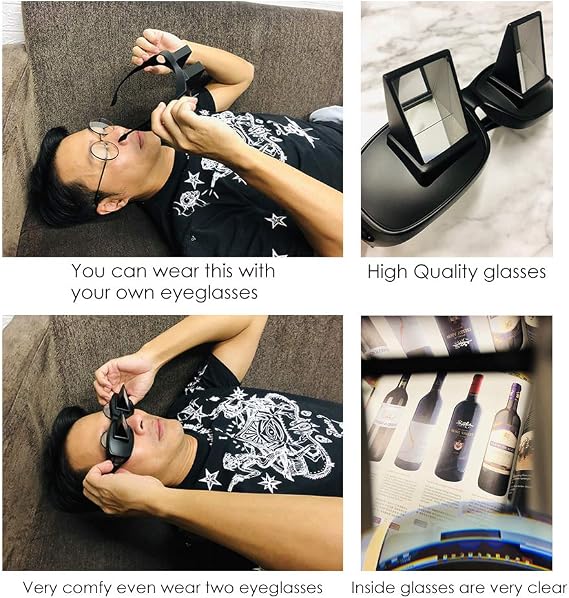 ds. distinctive style Lazy Reader Glasses Prism Glasses Lying Down Bed Horizontal Watching TV Reading Spectacles horizontal Lazy Glasses