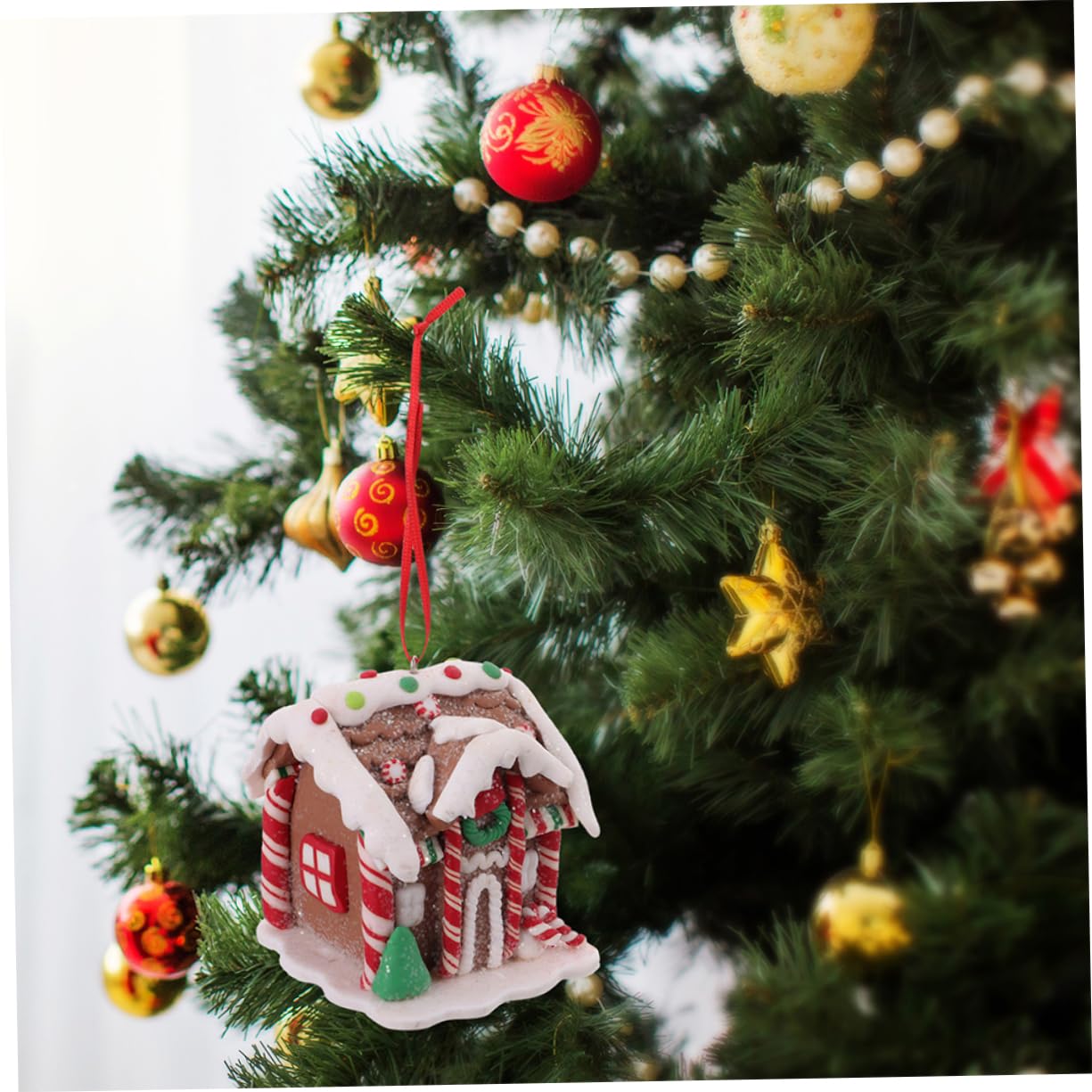 ORFOFE 4piezas Adornos Colgantes De Casa De Jengibre para Decoración De Árbol De Navidad y Fiesta Accesorios Navideños para Escritorio y Hogar