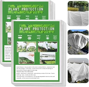 ZYNERY 2 Pack Plant Covers Freeze Protection, 1.2oz/yd2 Frost Cloths for Outdoor Plants, Garden Cover Floating Row Covers, Plant Covers for Winter, Frost Blankets for Outdoor Plants - 10 x 33 Ft