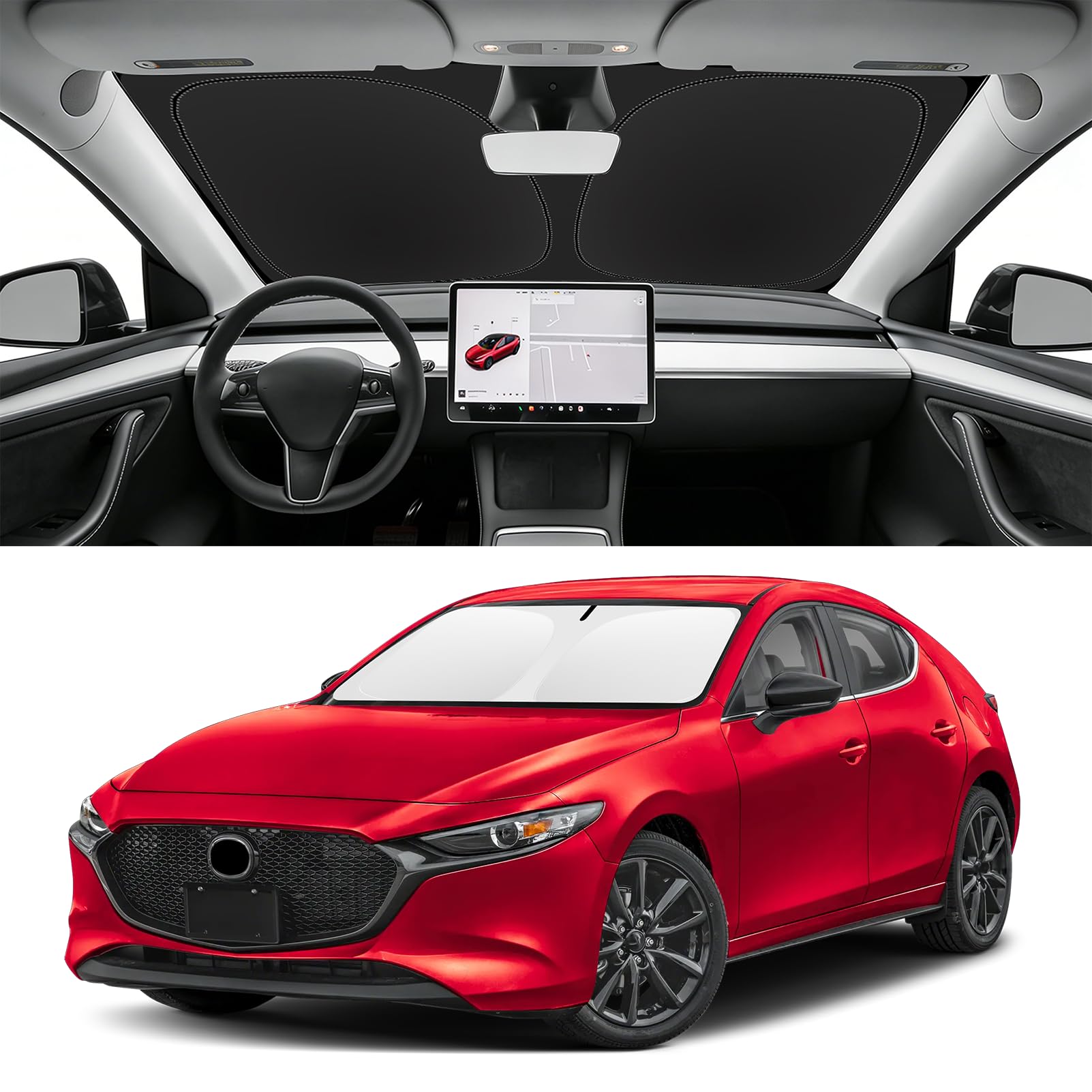 Custom Fit Windshield Sun Shade for Mazda 3 2019-2026