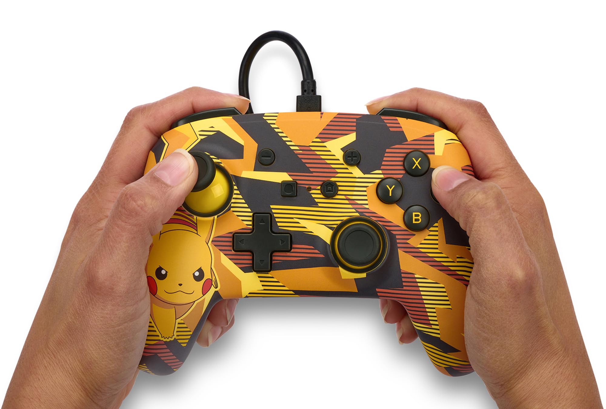 Mando con cable mejorado PowerA para Nintendo Switch - Camo-Storm-Pikachu, mando, mando para videojuegos, mando con cable, con licencia oficial — view 9