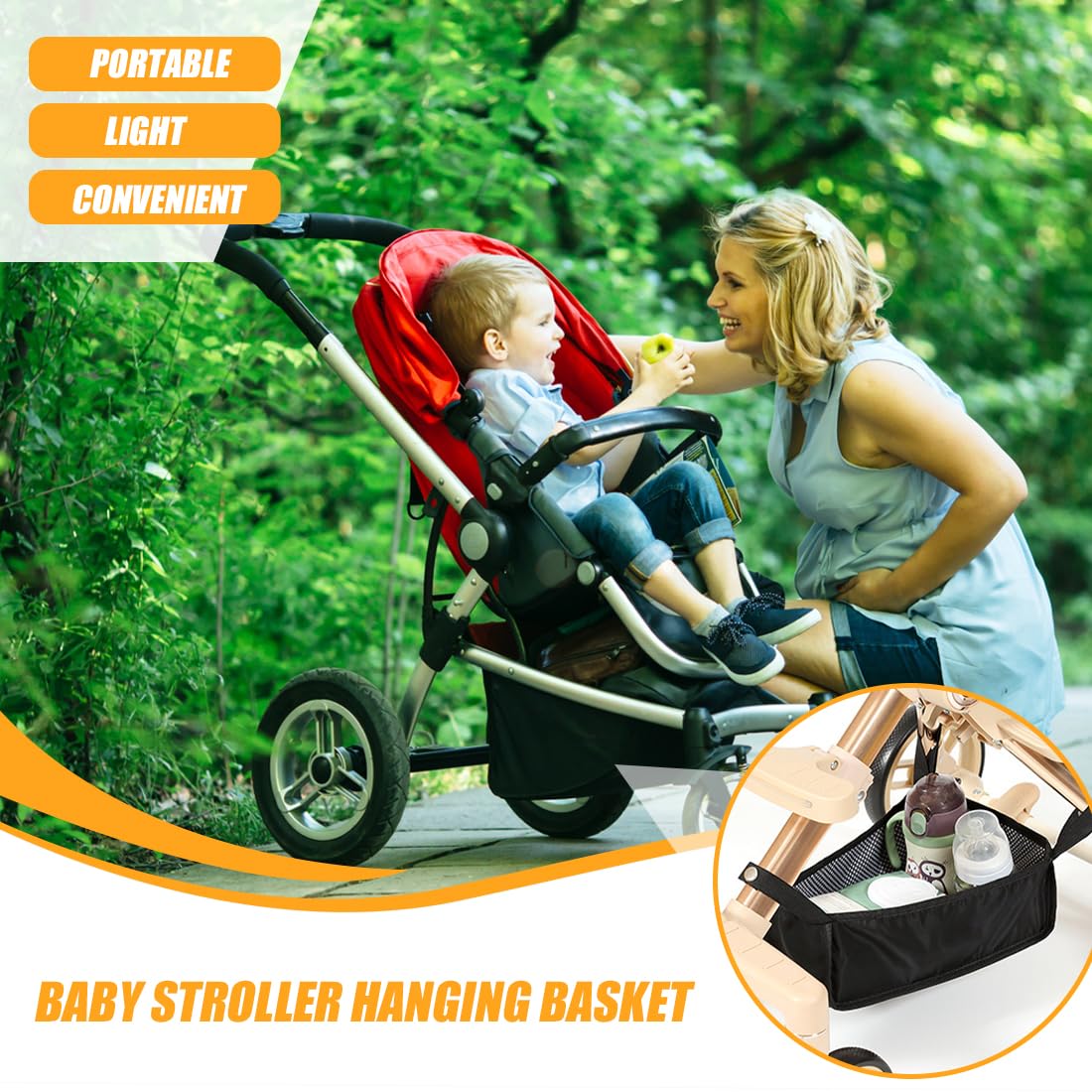Resistente alla Polvere, Cestino per Passeggino, per Passeggino, Fondo da Appendere al Fondo del Passeggino, Borsa Organizer per Il Fondo del Passeggino, Passeggino Accessori cestello