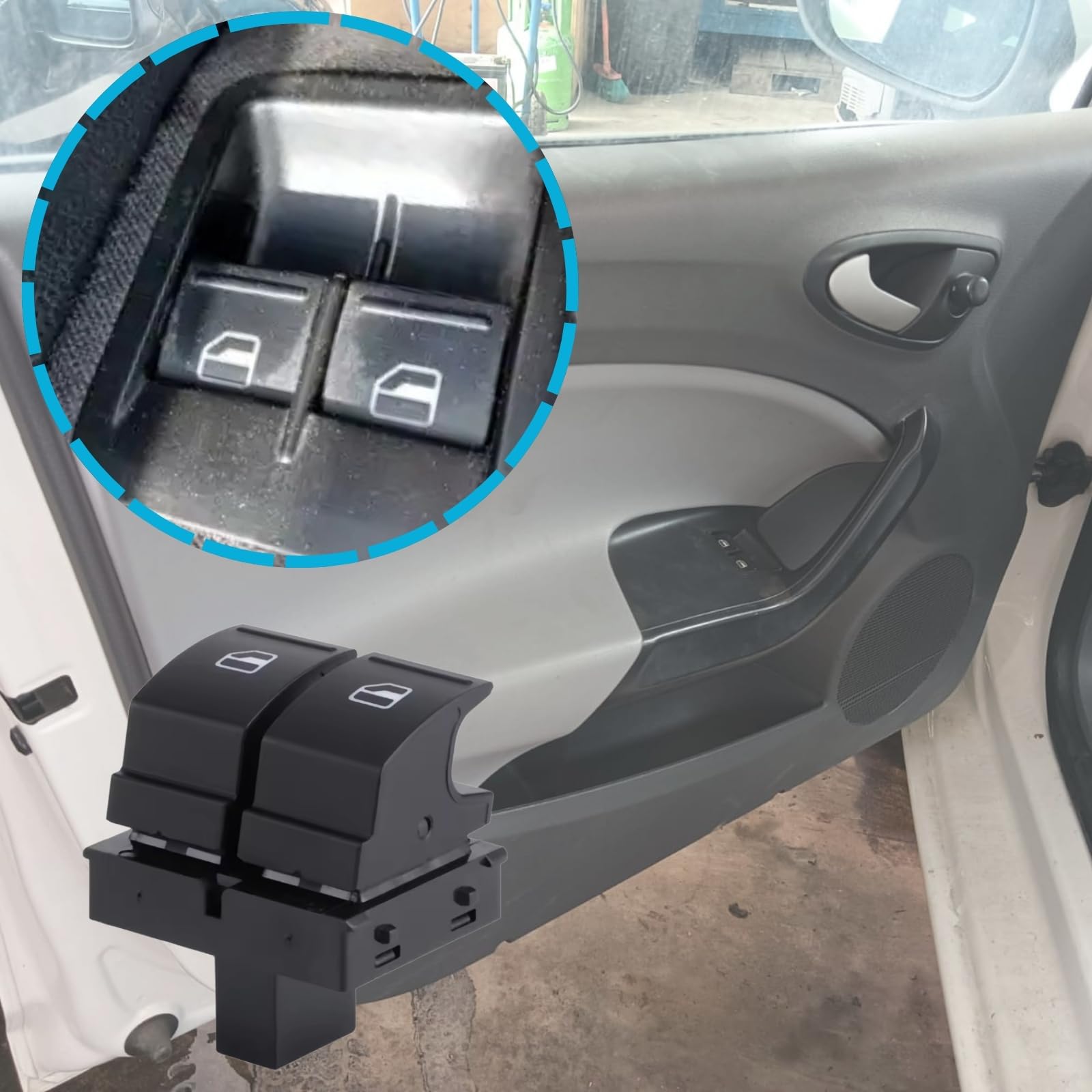 Twowinds - Interruttore Alzacristallo 1K3959857A Compatibile con Seat Ibiza Leon Toledo, VW Golf - Porta Anteriore Sinistra (lato guida) - Pulsantiera Finestra - Pulsante Alzacristalli Anteriore