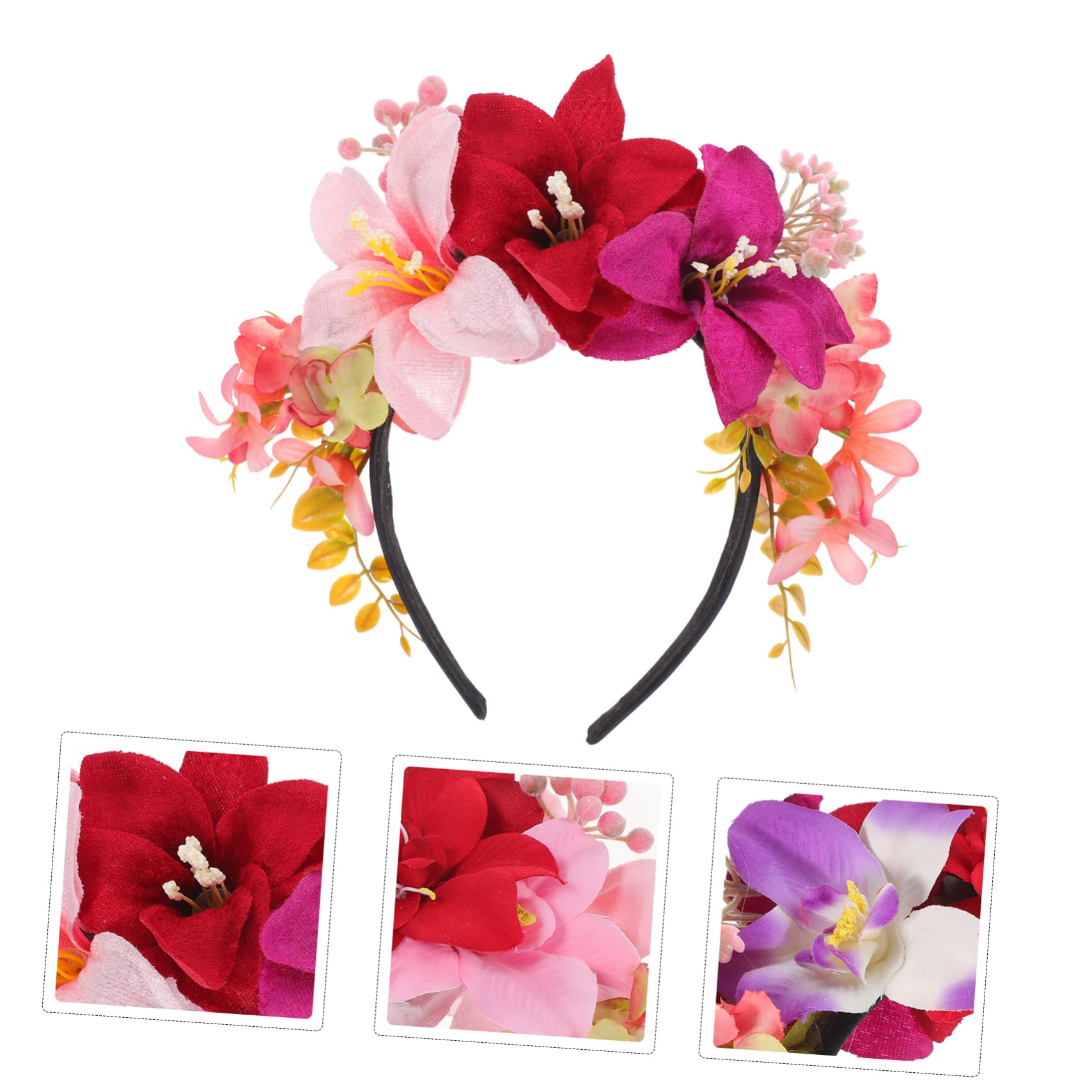 Healeved 3pezzi Cerchietto Elegante Tessuto Con Fiori Di Giglio Accessorio Per Alla Moda Per Matrimonio Compleanni e Occasioni Speciali
