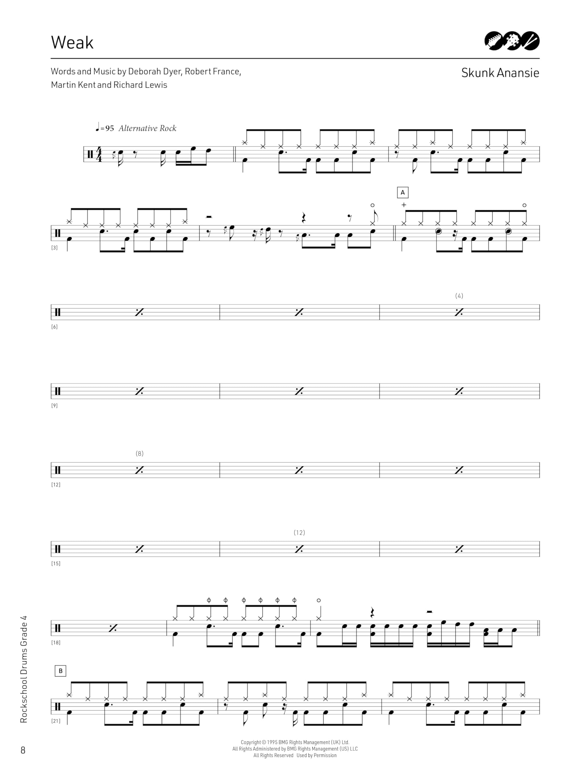 Rockschool Drums Grade 4 2024 | Drum Sheet Music and Practice Tracks with Online Audio | Drum Songbook for Rock and Pop Students | Percussion Exam Book for Intermediate Drummers and Music Education