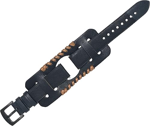 Miniatura 2 de Correa de reloj de cuero genuino de 0.866in, compatible con reloj de 0.866in de ancho, Galaxy Watch 1.811in, Gear S3, Fossil