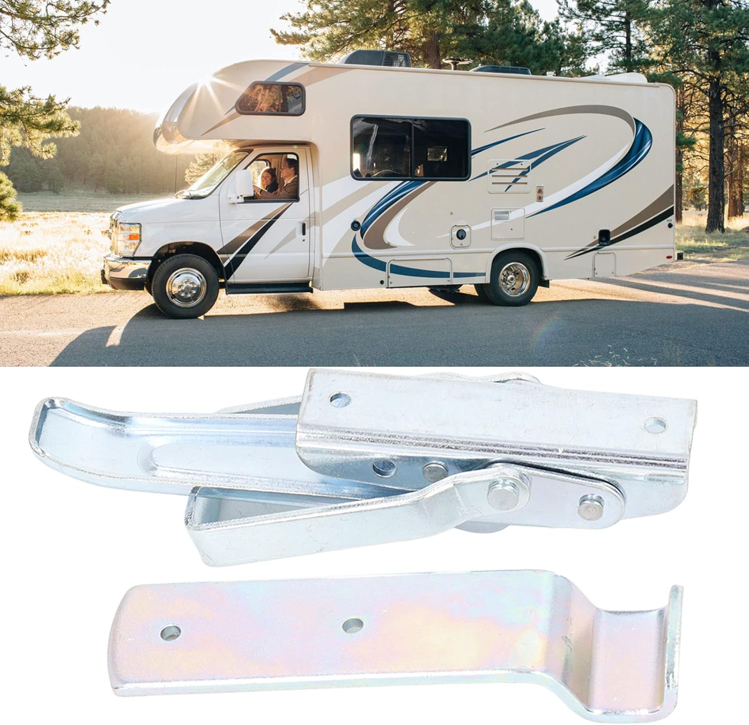 2 Pcs Utility Trailer Lift Gate Latches, RV Trailer Gate Latch Handle Parts for RV Camper Caravan Replacement Accessories