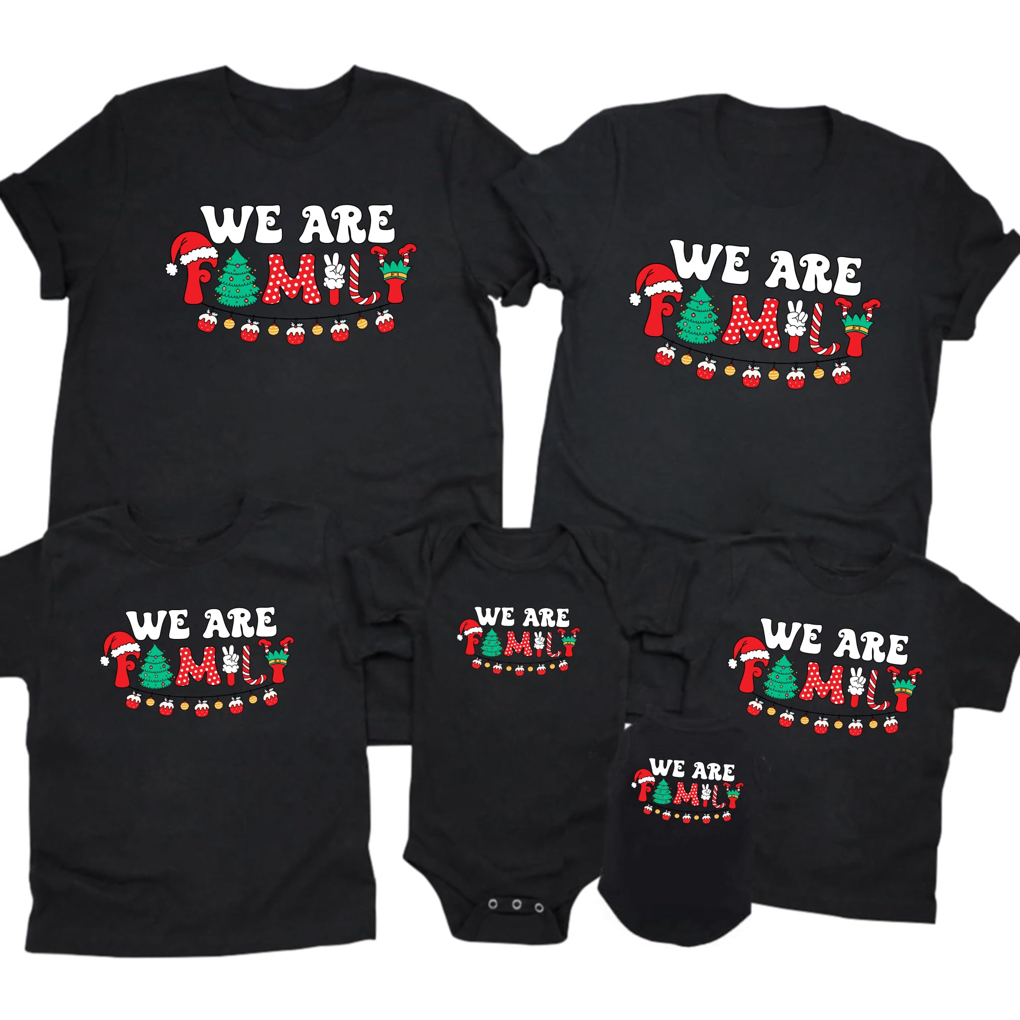 CONTEANER Merry Christmas Family Shirt,Matching Couples Xmas Graphic Tops