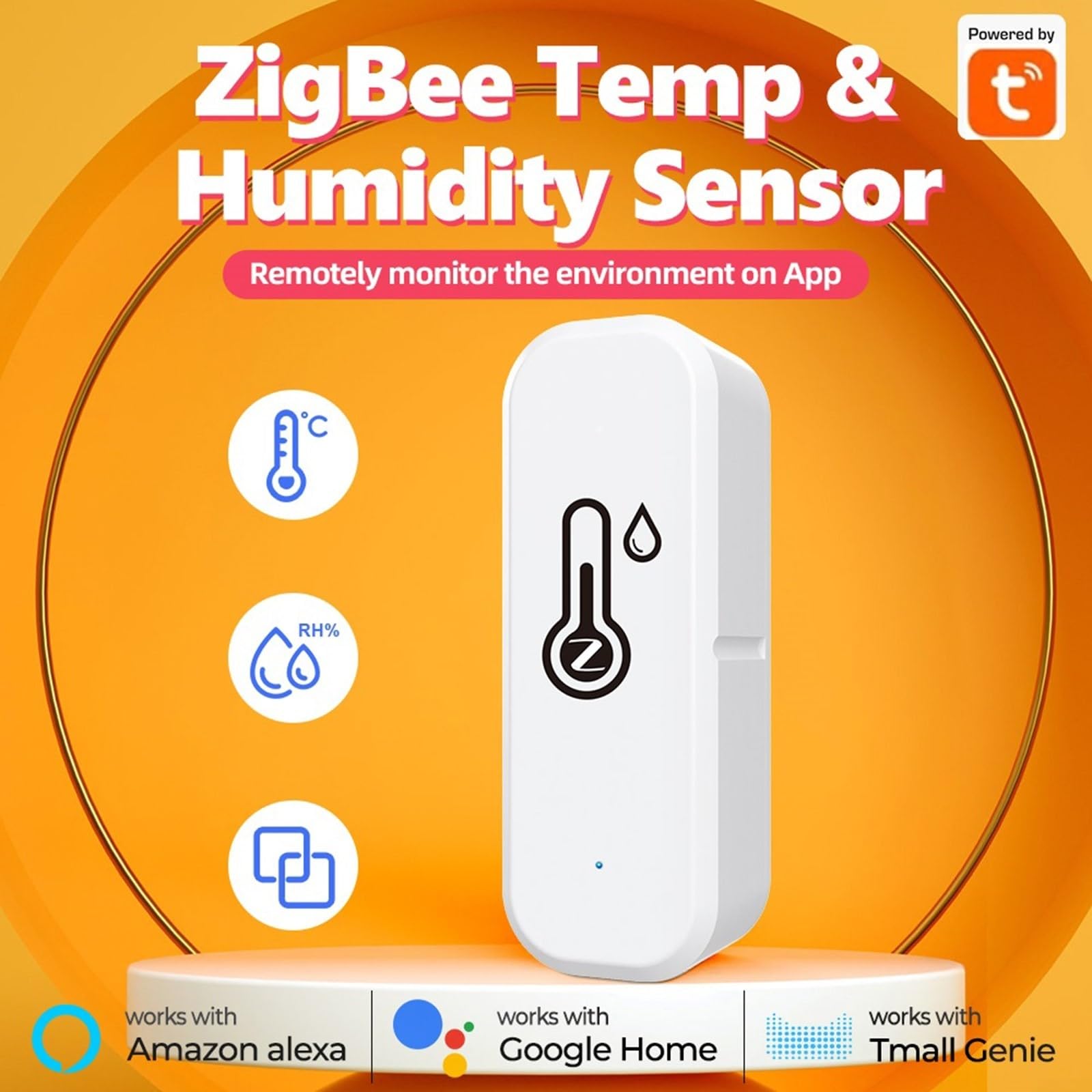 Inteligentny czujnik Wi-FI do inteligentnego domu, higrometr, termometr, monitor temperatury i wilgotności (3 sztuki)