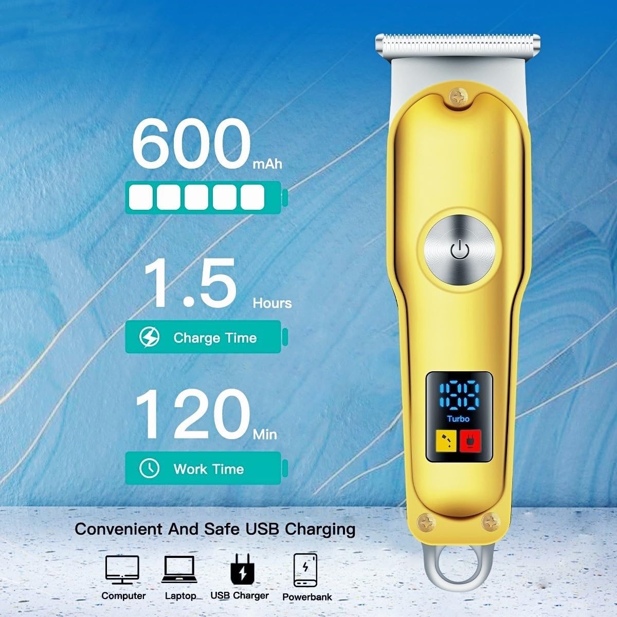 Men Hair Clipper Mini Hair Clipper Cordless Electric Barber Men Trimmer
