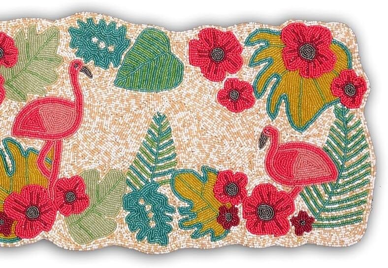 HM Creations Beaded Table Table Runner,Decorative Table Runner,Farmhouse Decor Table Runner,Rustic Bridal Shower Runner Rustic Bridal Shower for Tabletop Farmhouse Home and Kitchen