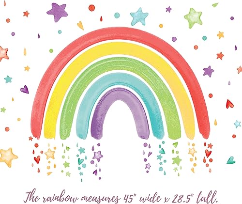 Miniatura 4 de PapaKit Calcomanías de vinilo grandes con diseño de arco iris para pared, para guardería, bebé, niño, adolescente, dormitorio, sala de estar,