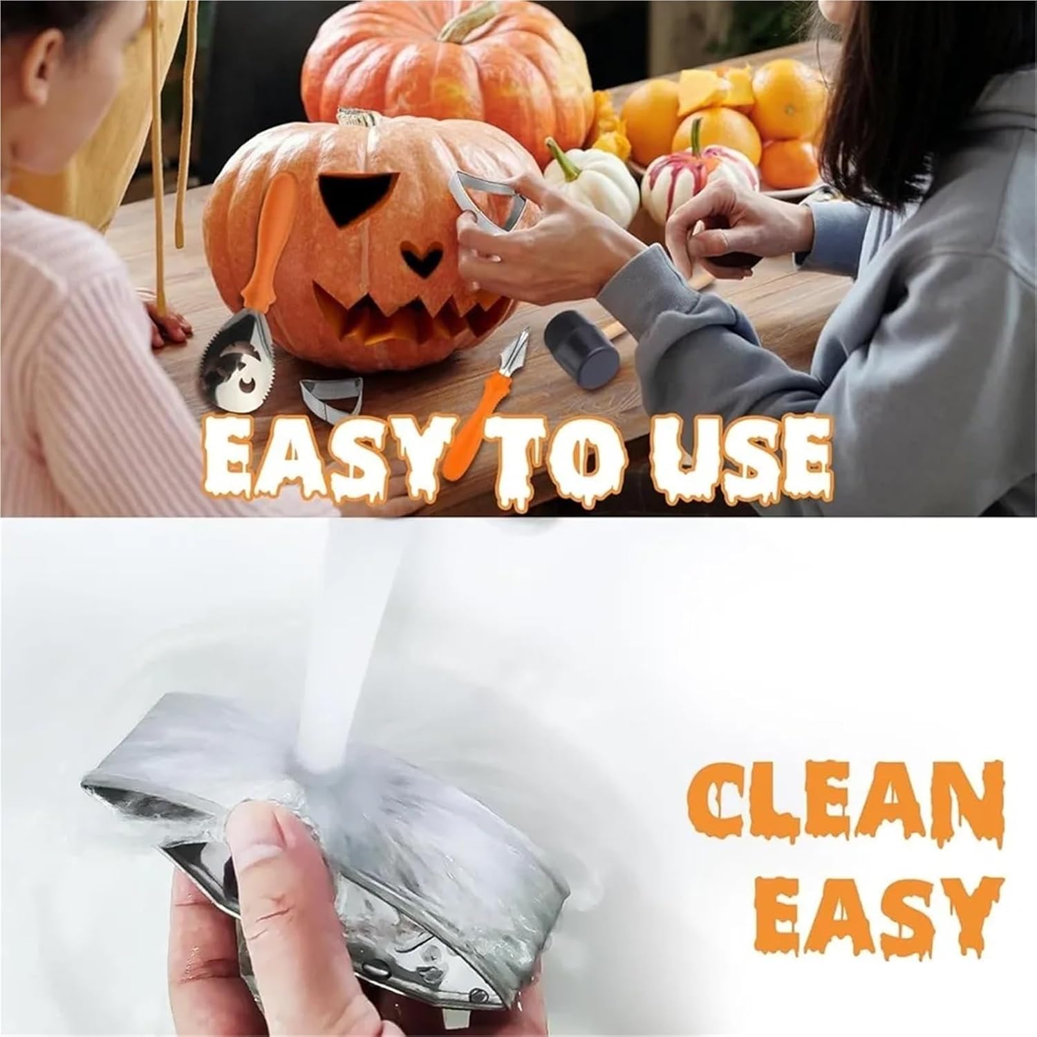 Halloween Pumpkin Carving Set Face Cookie Cutter And DIY Cake Tool 10/12 Stainless Steel Mold Knife(12pcs carving tools,2set)