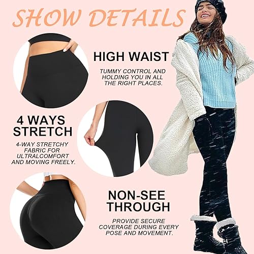 Miniatura 5 de yeuG Paquete de 7 leggings de cintura alta para mujer, control de abdomen, pantalones de yoga suaves para entrenamiento