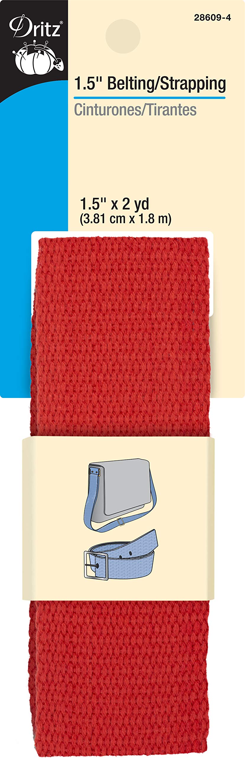Dritz Cinturones para Correas y Asas, Color Rojo
