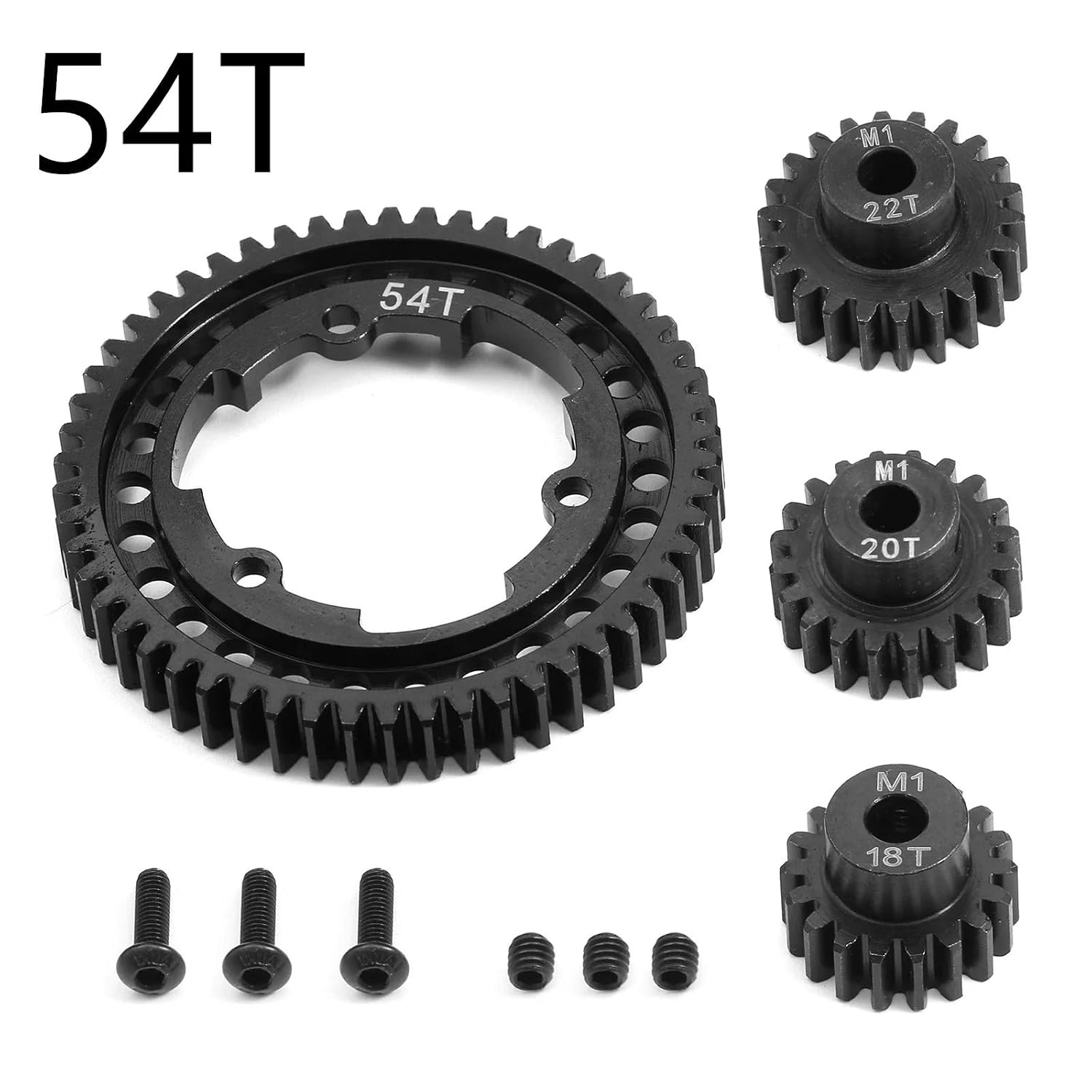 Pinion Gear Steel 46T 52T 54T Spur Gear with M1 18 20 22T Pinion 6447 6449(54T)
