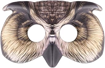 1Pcs Owl Mask Halloween Bird Mask Half Face Owl Masks for Halloween Easter Costume Masquerade Cosplay Party