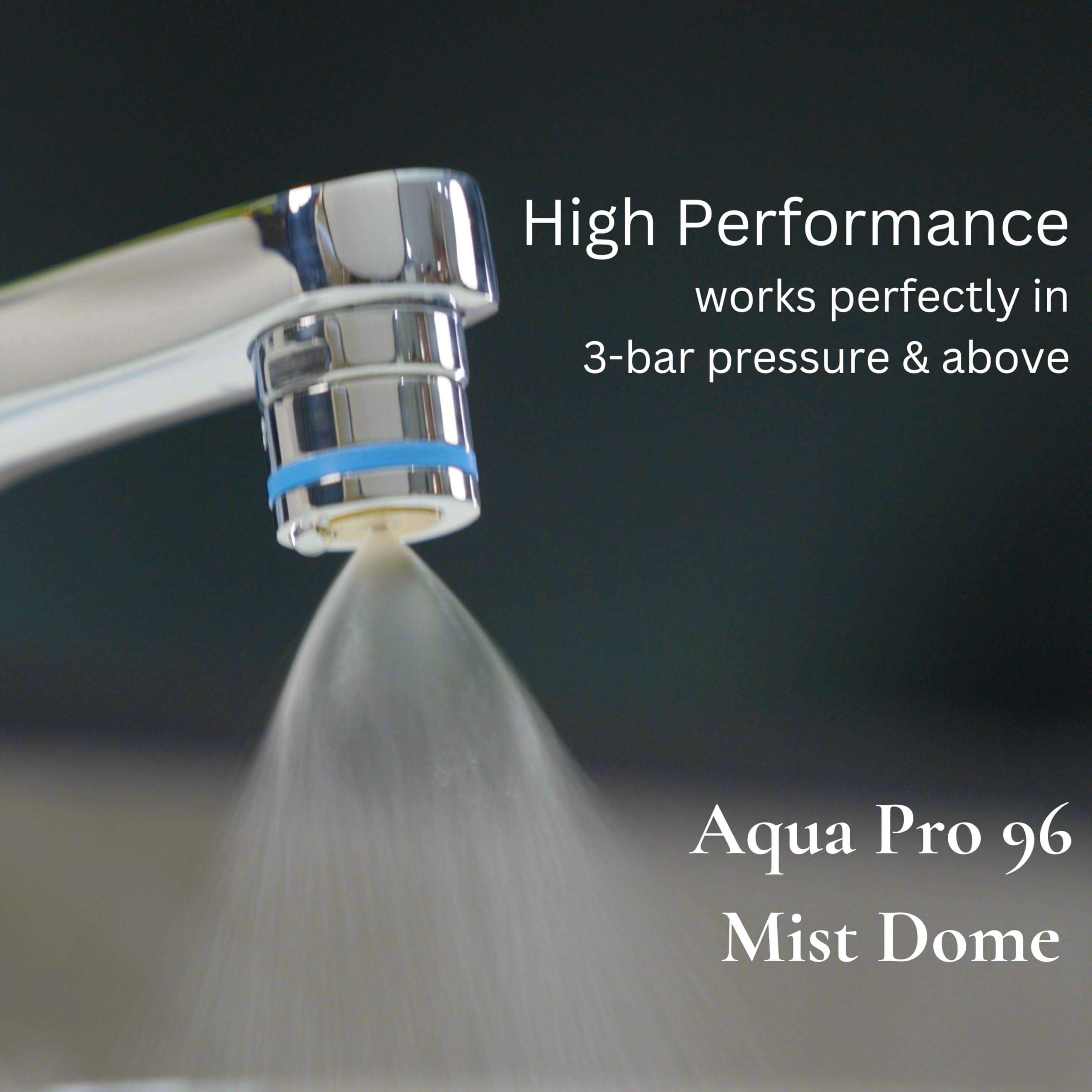 Hindware Italian Collection Aqua Pro 96 Mist Dome Water Saving Nozzle | Mist Mode - 96% Water Saving | Made of Brass | Works Best at Minimum 3-Bar Pressure 2