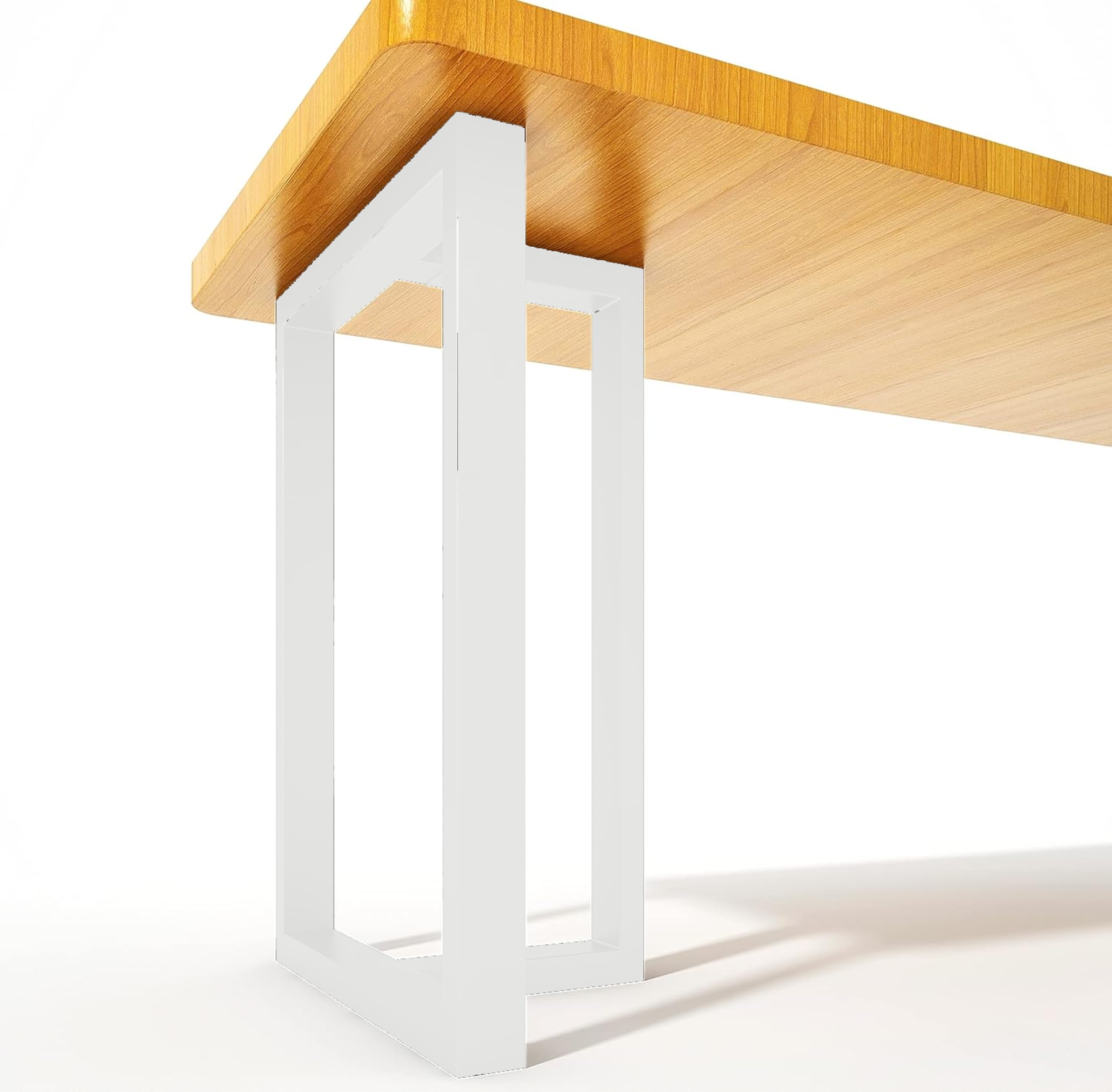 Ventuos New Town Metal Black Table Legs Heavy Duty Square Iron Metal Desk Legs Set of 2 28” Height 18” Wide Furniture Legs,Dining Table Legs,Industrial Table Legs(Only Legs Without Board) (White)-picture-12