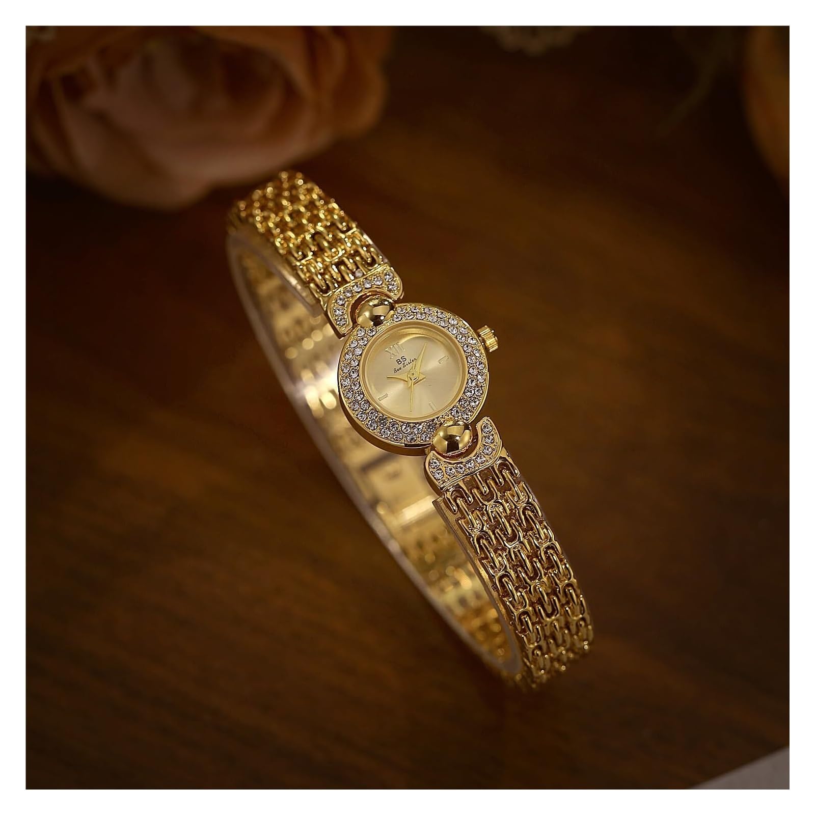Orologio abbagliante da donna Small Petite Diamond orologio | Orologio da polso con cinturino impermeabile con quadrante rotondo semplice for donna