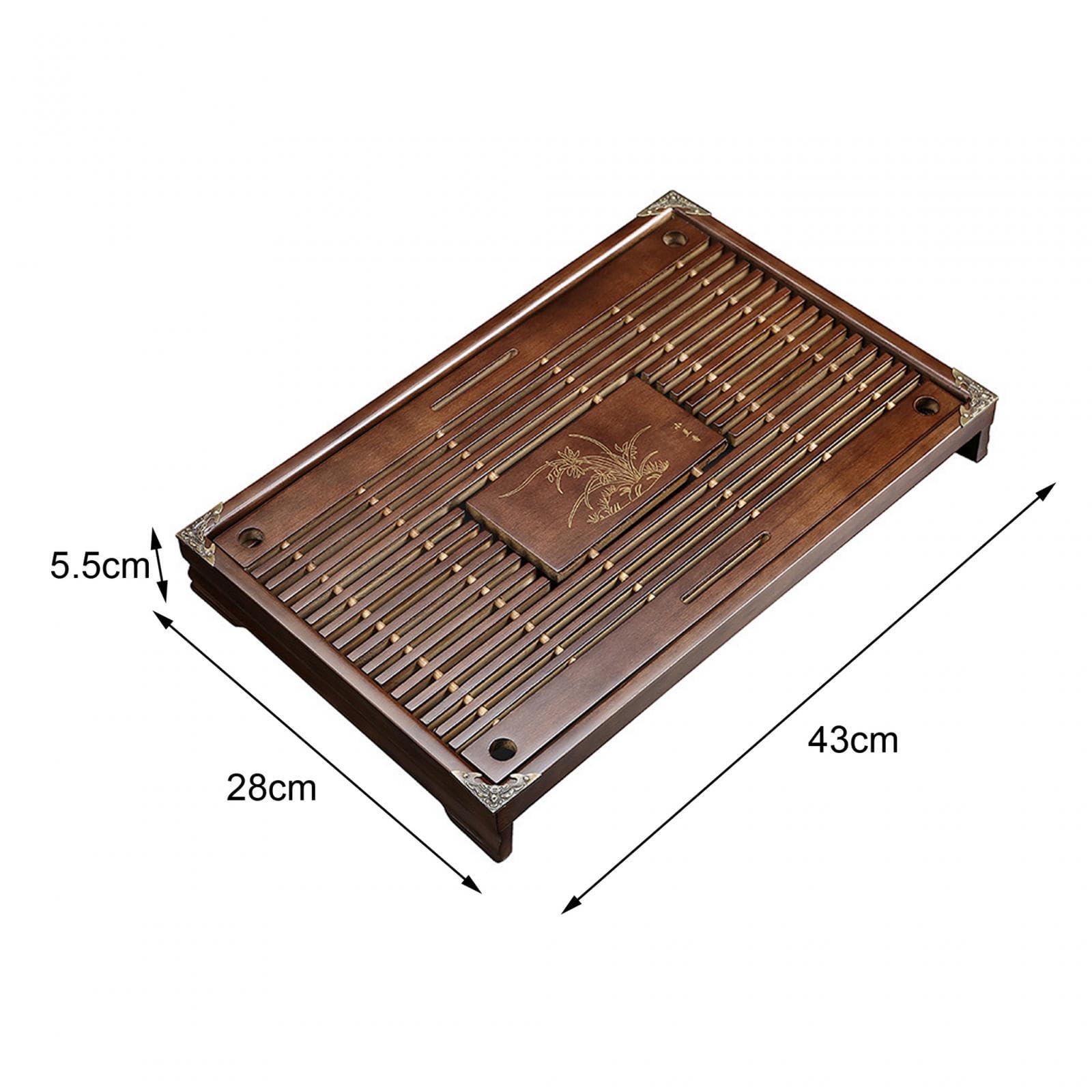 Bandeja de Té China con Drenaje, Juego de Té Kung Fu, Almacenamiento de Agua, Tipo Plato con Drenaje, Caja de Mesa con Almacenamiento de Agua para