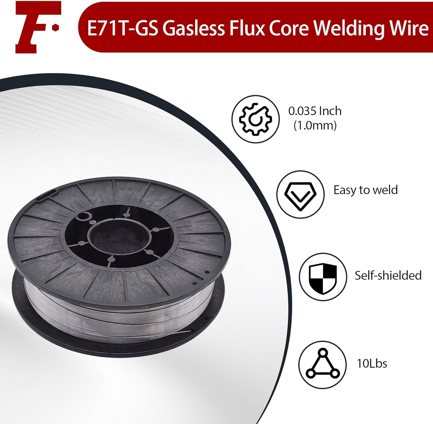 E71T-GS 0.035/0.030 In (1.0/0.8 MM) 10Lbs Gasless Flux Core Welding Wire (0.035)