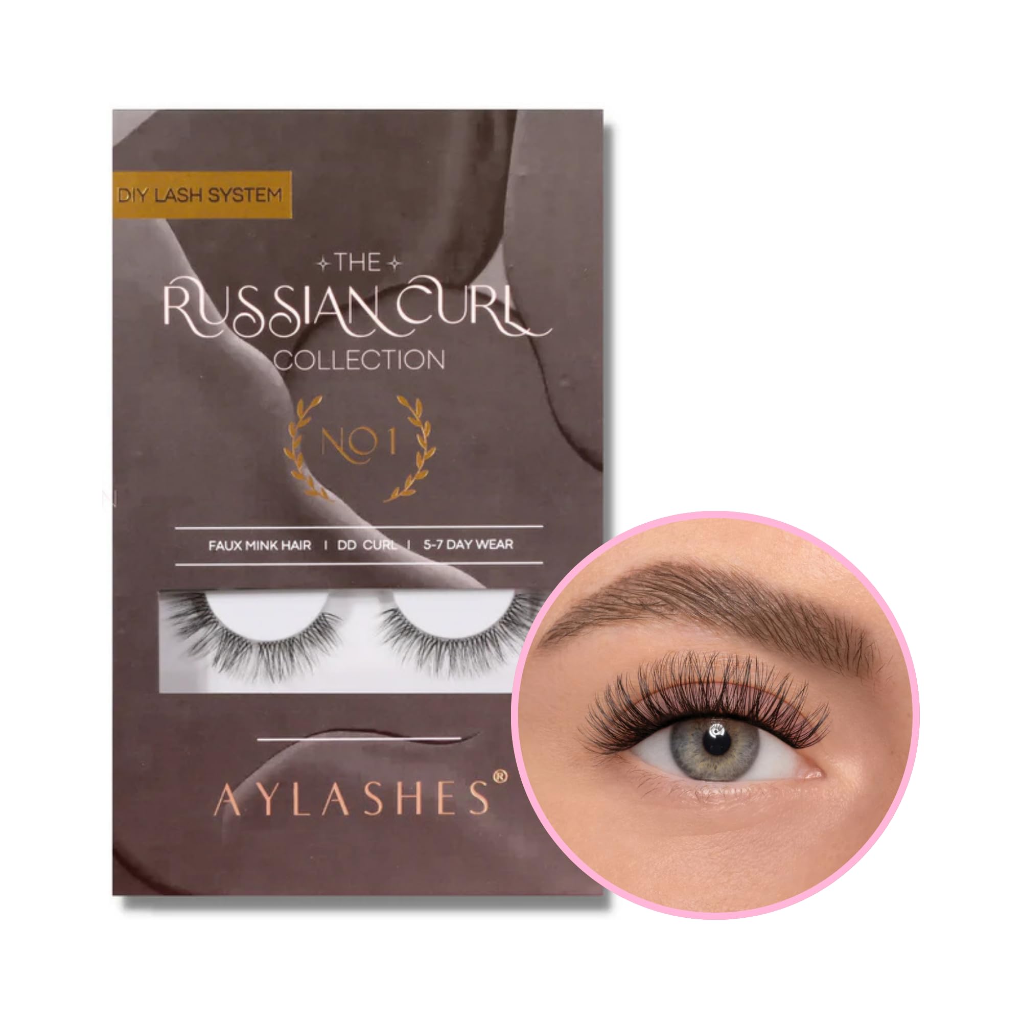 AYLASHES - DIY Wimpernextensions Maxi Box NO. 1 | 5 Paar Wimpern | bis zu 7 Tage Halt | Wimpern DIY Set für zu Hause | künstliche Wimpern | Klebewimpern | lash extension set