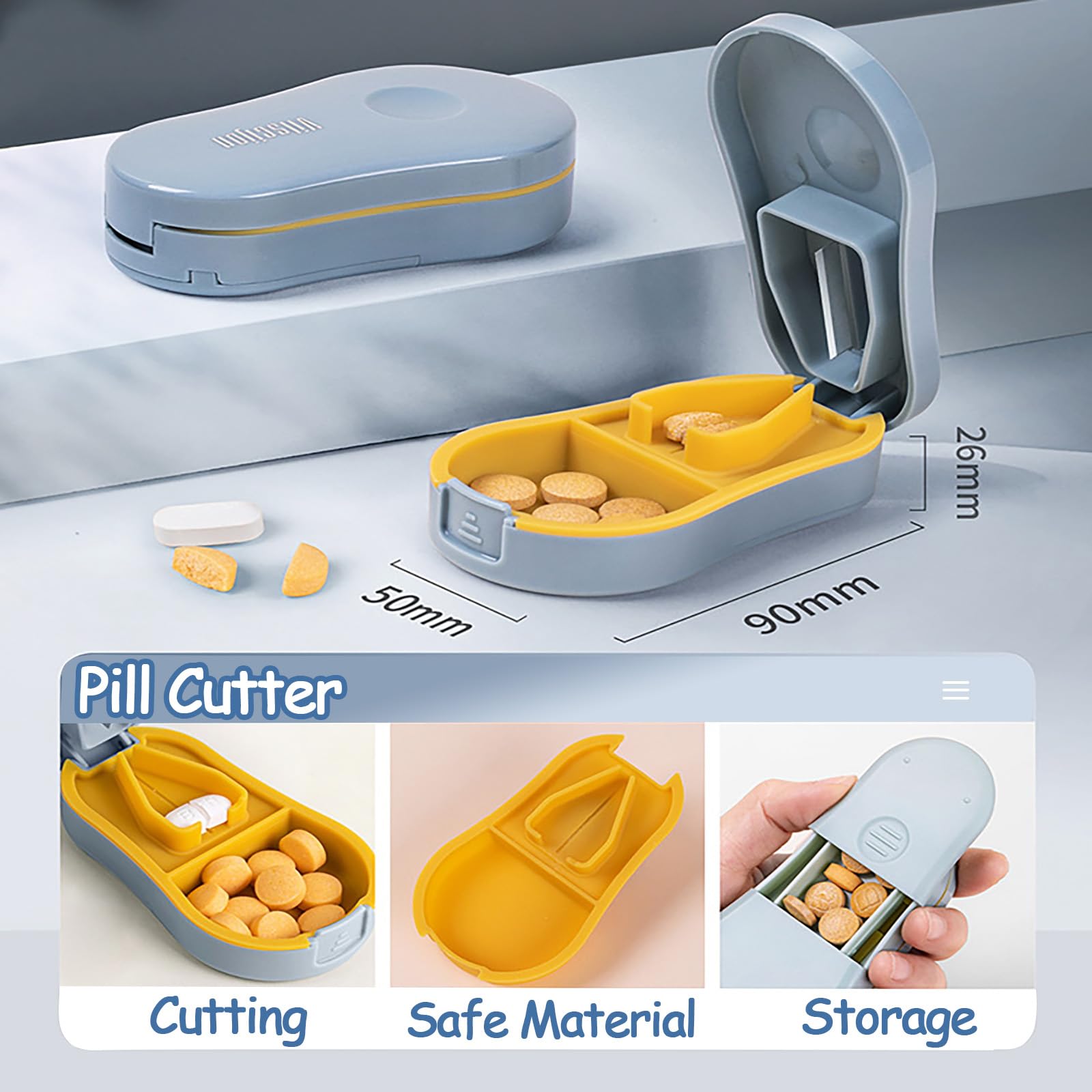 Duuclume 2 Pcs Pets Pill Shooter & Pill Crusher and Cutter,Pet Piller Gun for Tablets Medical Feeding Dispenser Soft Tip Syringe for Cats & Dogs - Image 4
