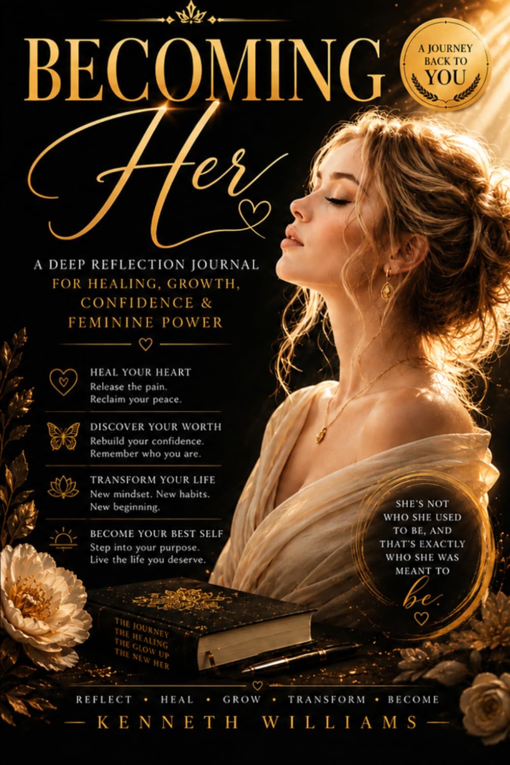 Becoming Her: A Deep Reflection Journal for Healing, Growth, Confidence & Feminine Power