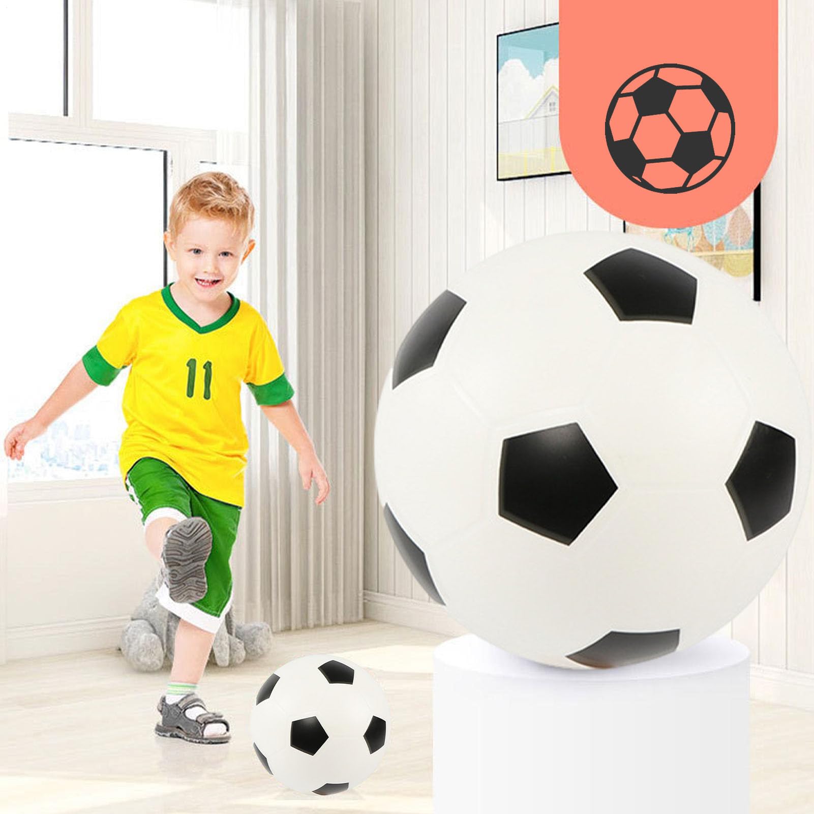 Balón de fútbol de 21 cm para interiores, de esponja silenciosa de alta densidad, pelota de espuma F suave para niños y niñas, pelota de rebote sin ruido, pelotas de fútbol de espuma F para exteriores