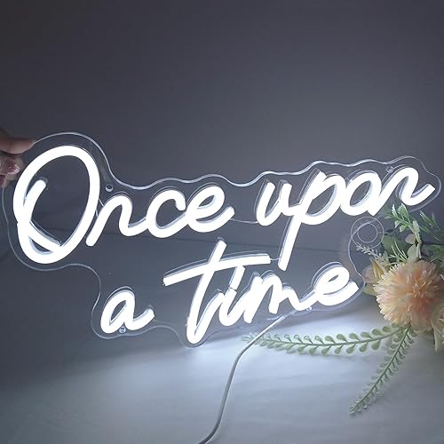 Miniatura 7 de SYLHOME Letrero de luz LED de neón Once Upon A Time, para el hogar, dormitorio, habitación de los niños, guardería, decoración de pared, palabras,