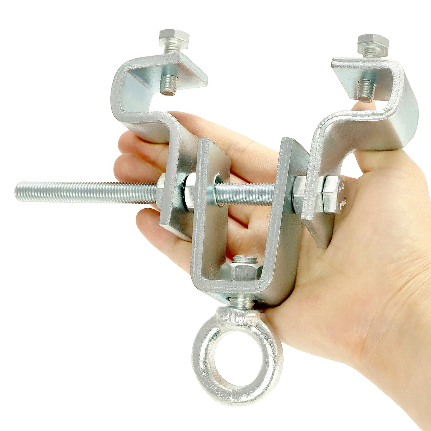 QWORK® 2 sztuki stalowych wieszaków typu I, zacisk nośny stalowy, akcesoria do worka bokserskiego do belek, regulowane od 6,3 cm do 19 cm