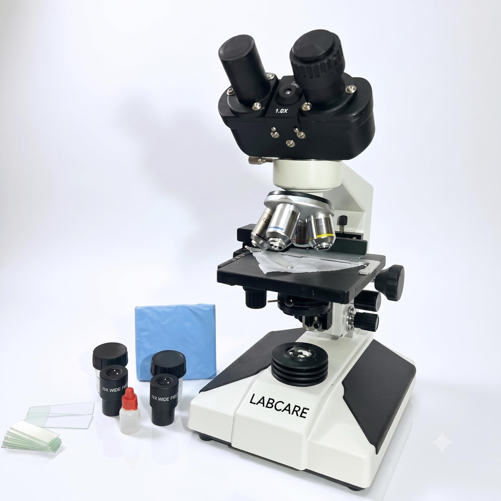 LABCARE 2500X Binocular Compound Microscope for Laboratory Pathological & Medical Microscope for Doctors & Students 40X–2500X Magnification Wide Field Eyepiece 18mm-image-5