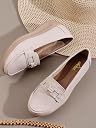 AROOM Elegant Textured Loafers for Women with Soft Comfort Sole, Everyday Casual Wear Slip-On Shoes for Stylish Modern Look (Cream, UK Footwear Size System, Adult, Women, Numeric, Medium, 7) (Cream, UK Footwear Size System, Adult, Women, Numeric, Medium, 8) gallery image