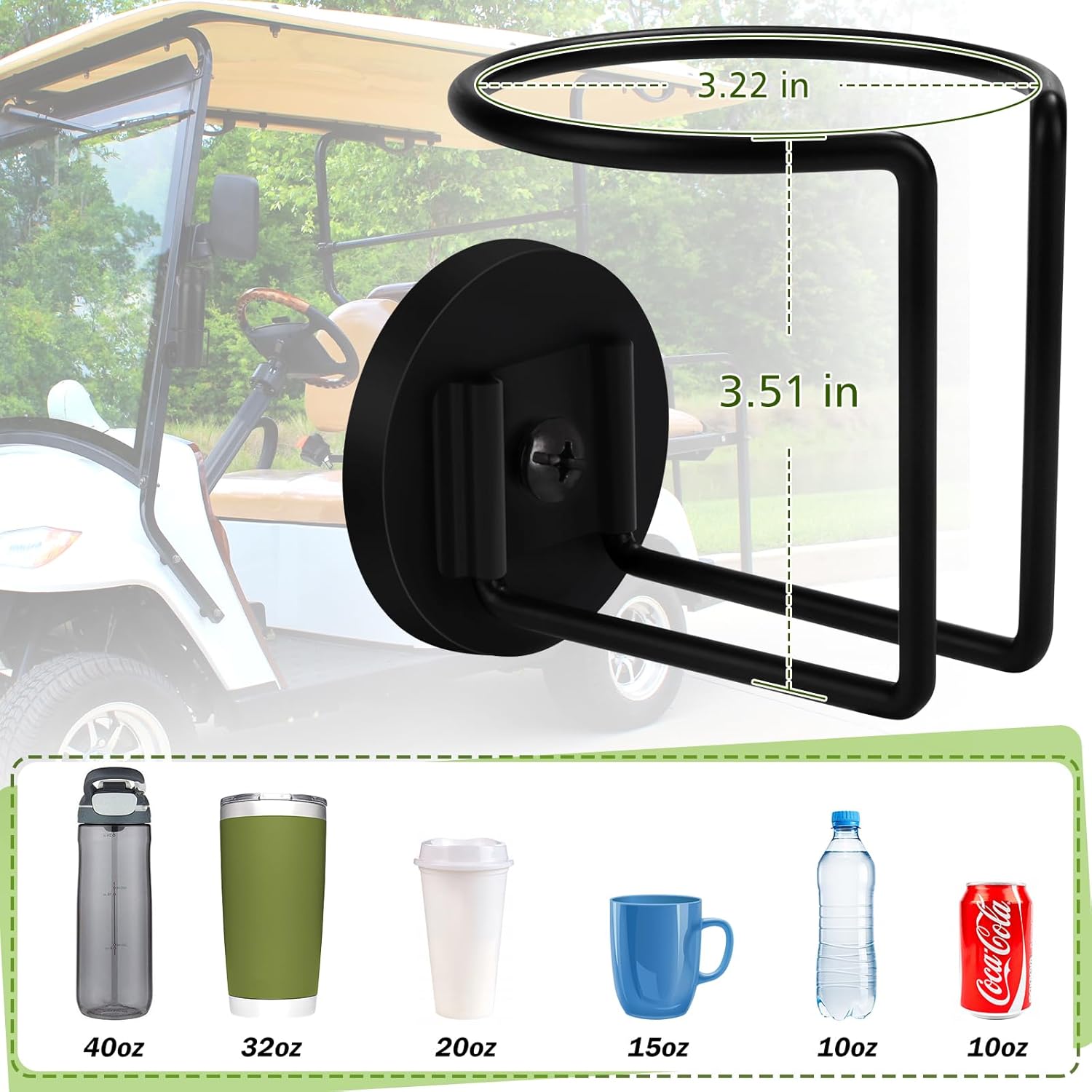 Magnetic Cup Holder, Durmmur SUS 304 Stainless Steel Magnetic Cup Caddy, Magnetic Drink Holder for Tractor Mower Truck School Bus Refrigerator Treadmill,Magnet Can Holder on Metal Surface(6Pack Black)