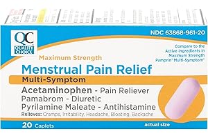 Quality Choice Maximum Strength Menstrual Pain Relief Caplets, 20 Count