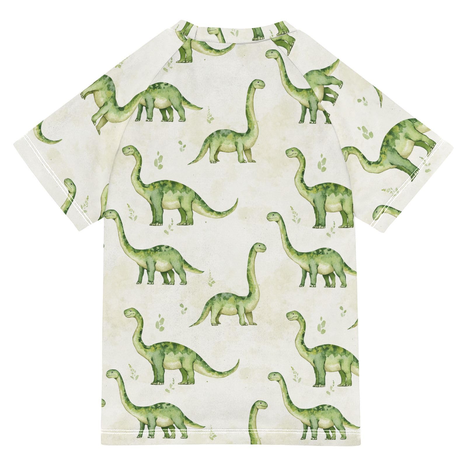 Kids Bathing Suits Boys Short Sleeve Girls Rashguard Swimsuit 11T Beauty Dinosaur Diplodocus Plain