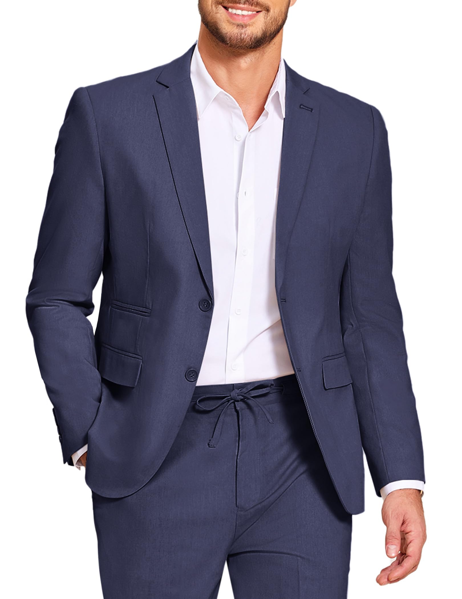 COOFANDY Regular Fit Linen Suit