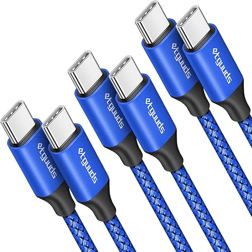 etguuds Cable USB C a USB C de 60 W, tipo C a tipo C, cable de carga rápida compatible con Galaxy S22 S21 S20 FE S22+ S21+ S20+ Ultra 5G, Note 20/10