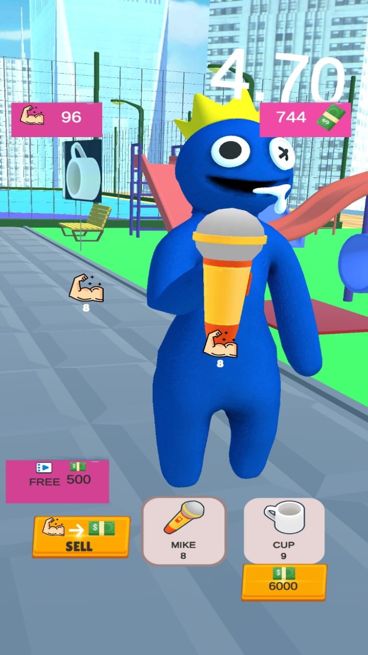 Real Blue Lift Weight Game and Fun Simulator Game Weight Lifting hero