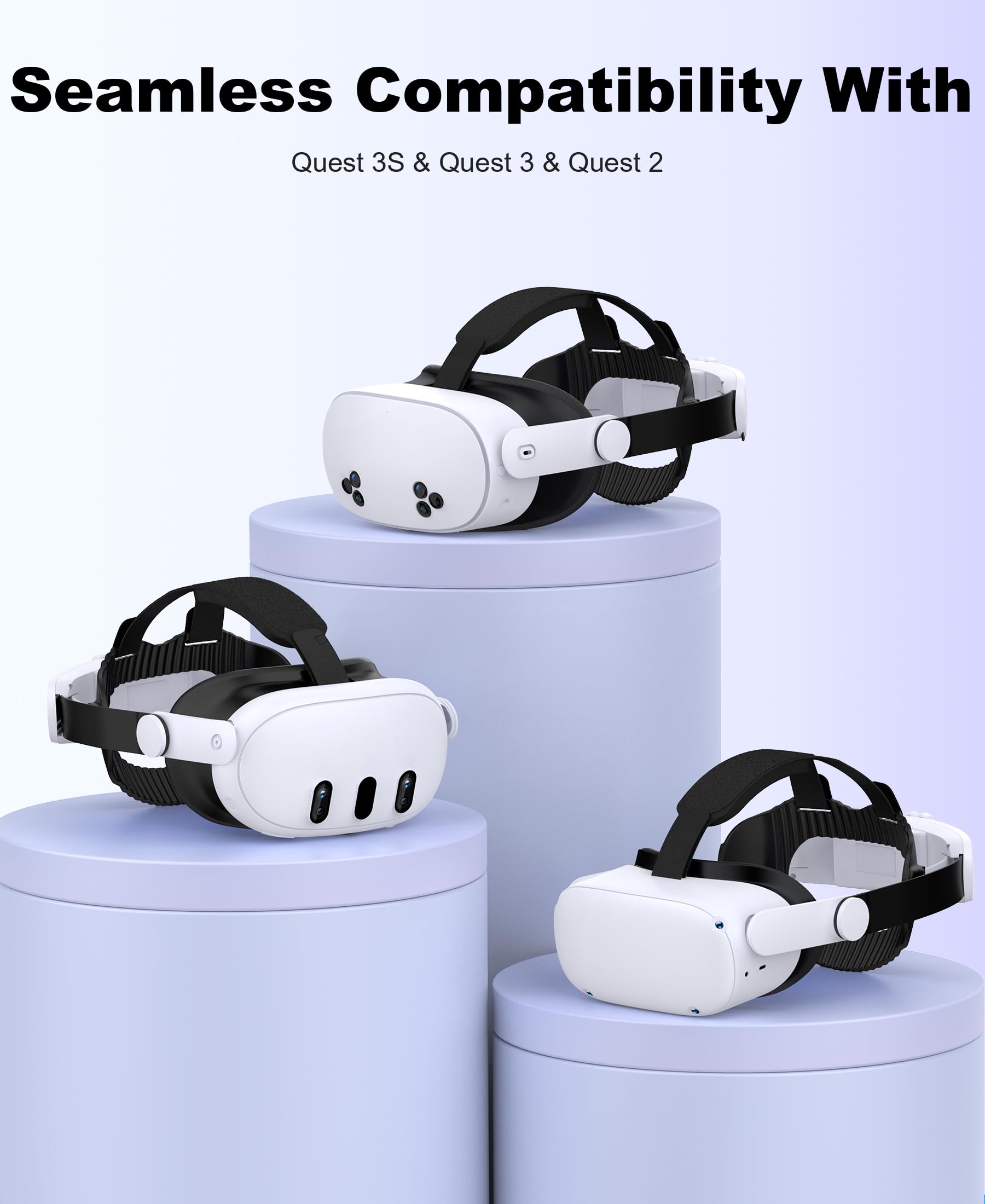 Head Strap for Quest 3S/ Quest 3/Quest 2, Elite Strap Replacement