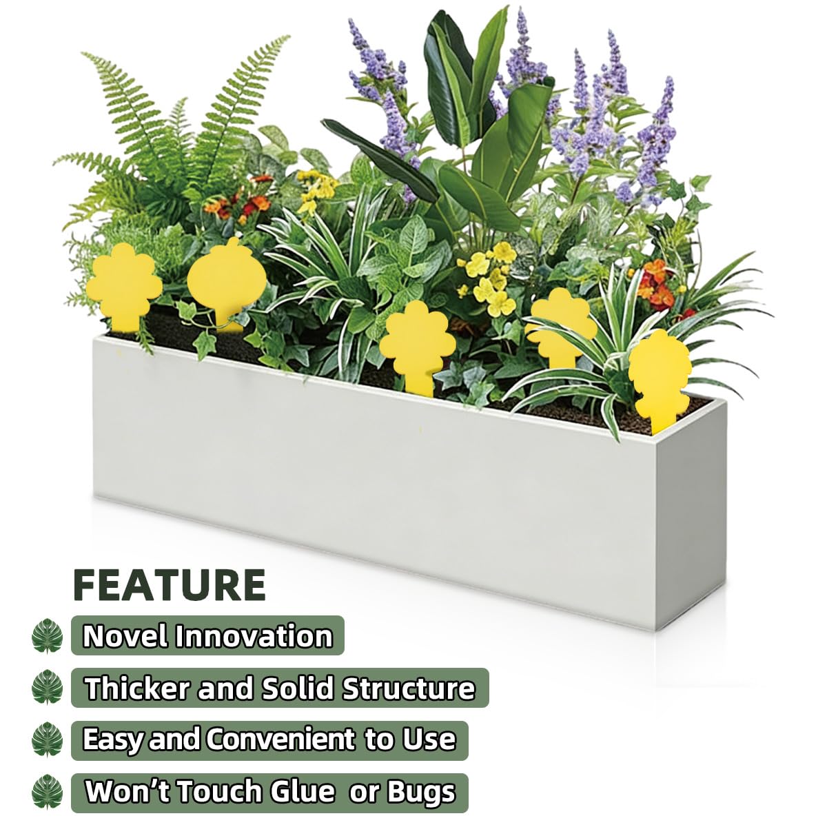 99 trampas de palo para plantas, trampas para mosquitos de hongos de doble cara con pala, seguras para interiores, color amarillo