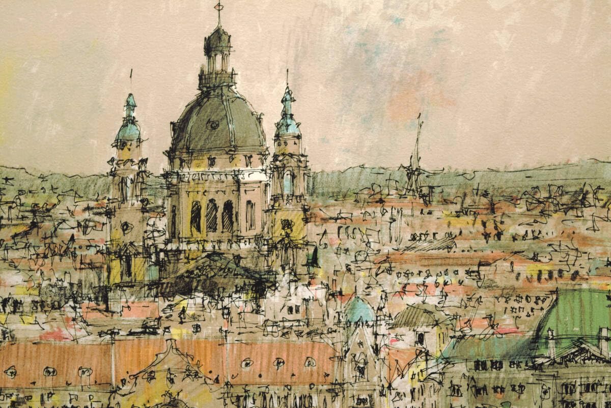 真作保証 小田切 訓『ドナウの橋』大判 リトグラフ 直筆サイン入り E.A. 真作保証 小田切 訓『ドナウの橋』大判 リトグラフ 直筆サイン