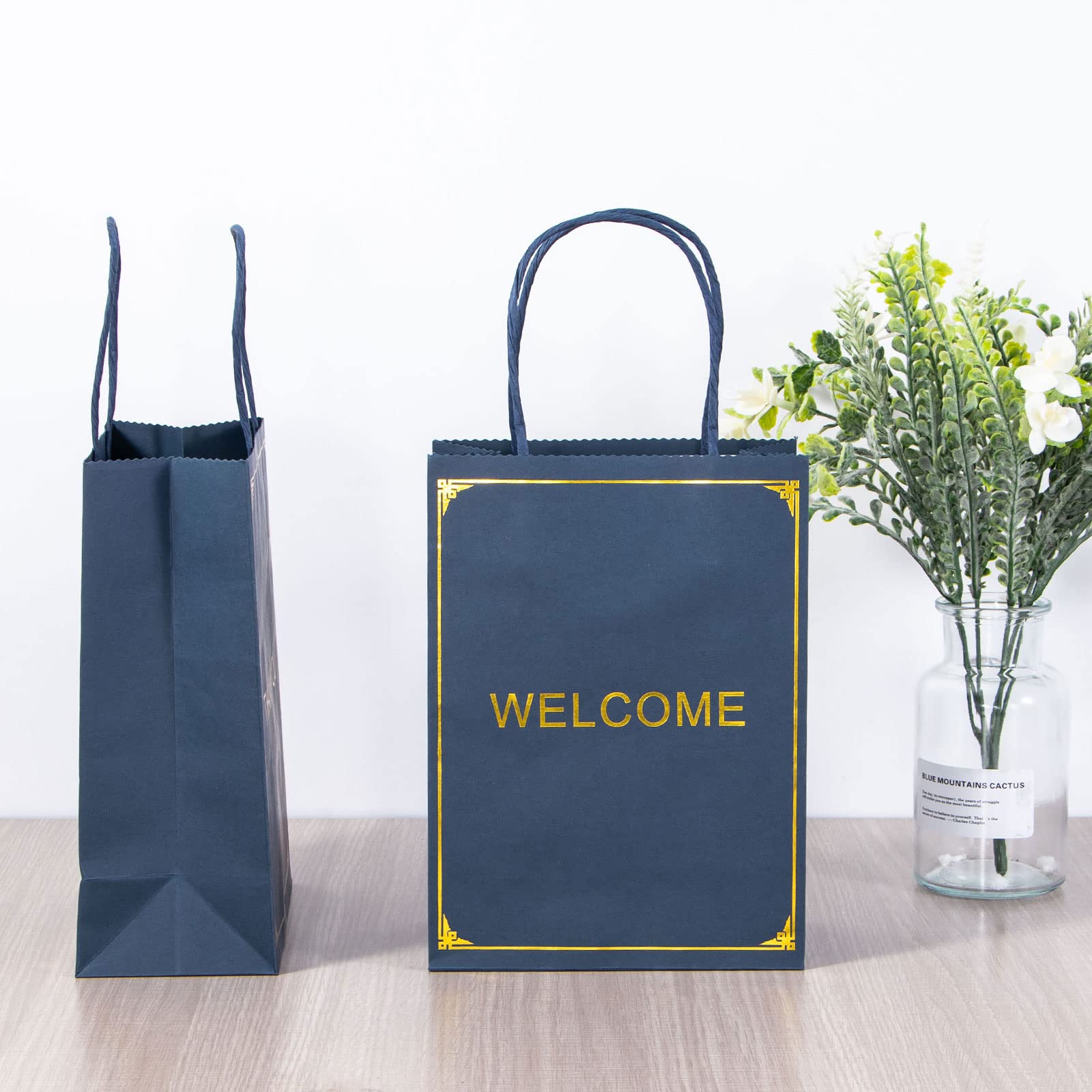Marineblaue Geschenktüten Mit Gold-Druck – Elegant Für Hochzeit & Events