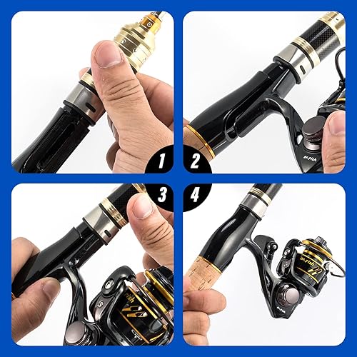 Miniatura 5 de Dr.Fish Caña de pescar en hielo y carrete Combo de bastones de pesca en hielo Kit completo de caña giratoria de invierno y carrete paquete