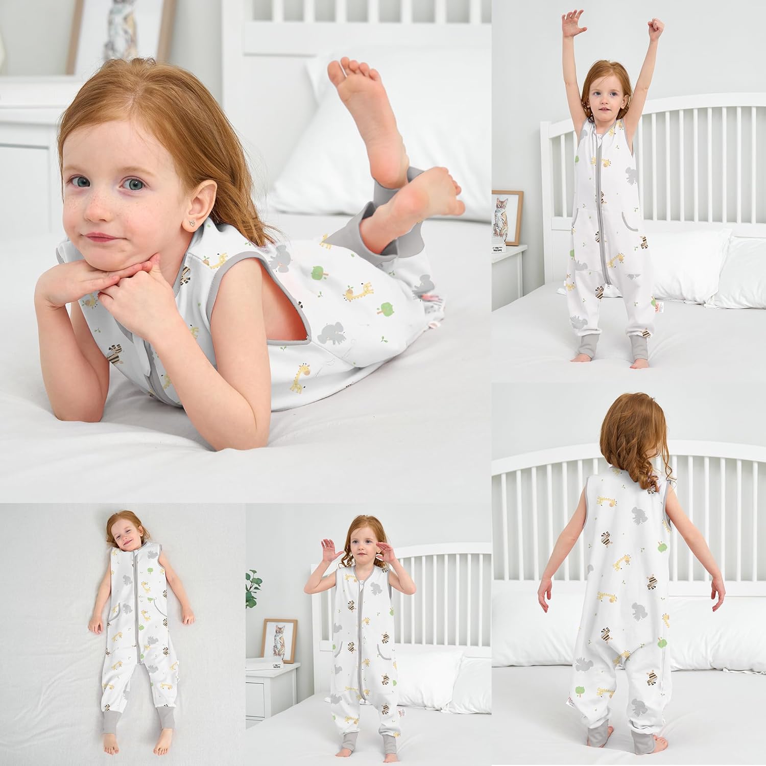 LAT 2Pack Baby Sleep Sack,Summer Toddler Cotton Sleep Sacks with Legs,for Baby Boys Girls,Baby Wearable Blanket with Zipper