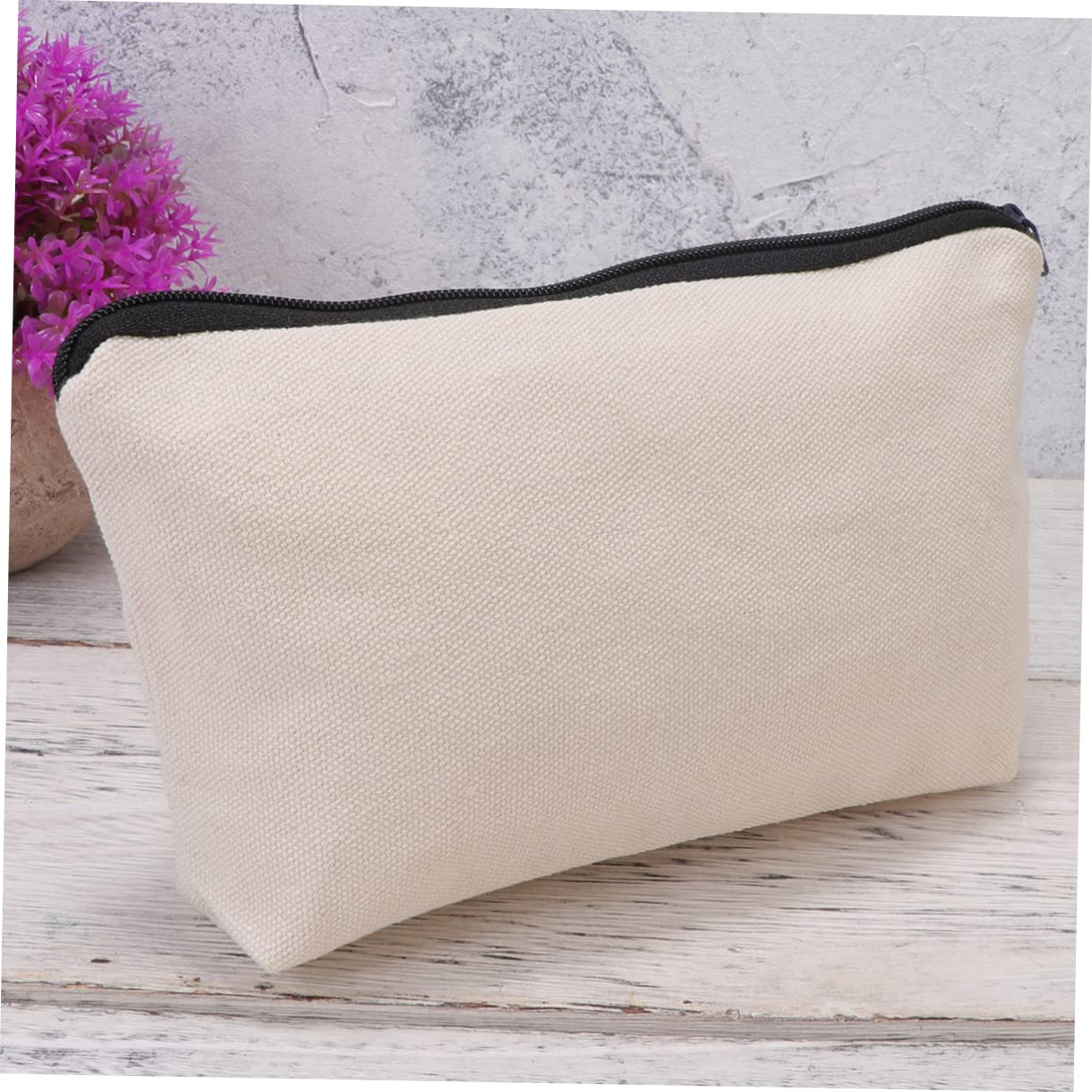 STOBOK 20piezas Bolsa De Lona Beige Cremallera para Lápices y Monedas Organizador Multiusos para Oficina y Escuela