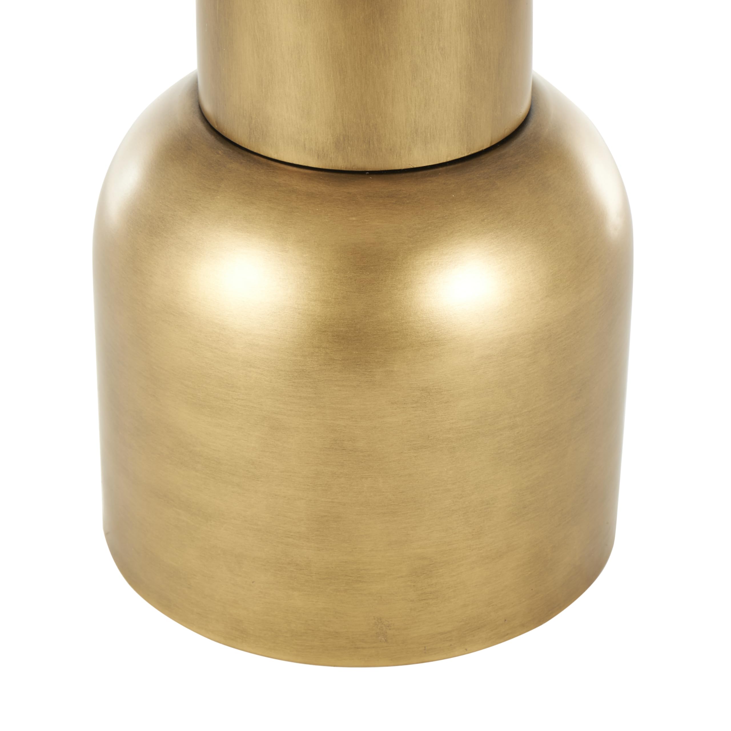 Deco 79 Metal Side End Accent Table Pedestal End Table with Cream Marble Tabletop, Side Table 16" x 16" x 20", Gold